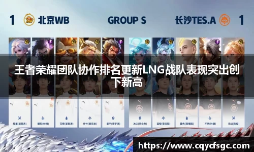 王者荣耀团队协作排名更新LNG战队表现突出创下新高